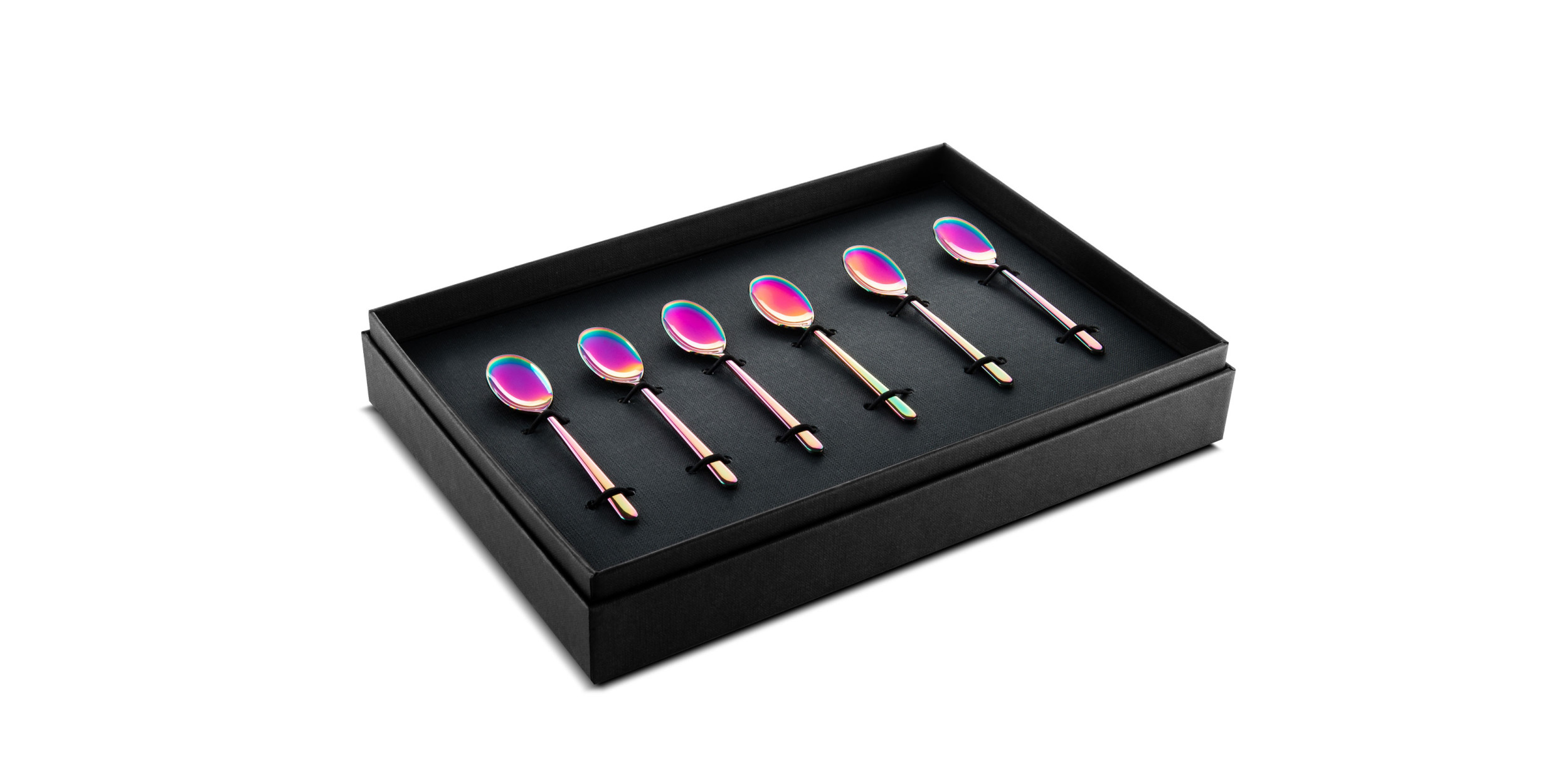 6 Moka Spoons Linea Rainbow