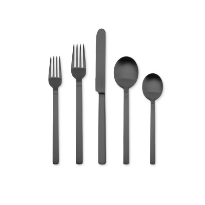 005 - Cutlery set 5pcs Stile Oro Nero Ice