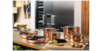 Bundel koperen braadpan + steelpan
