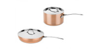 Bundel koperen koekenpan + steelpan